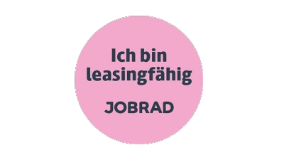 rosa Badge mit Aufschrift "Ich bin leasingfähig" JobRad